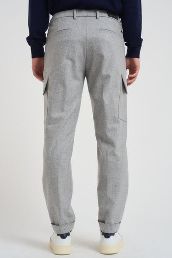 Pantalone uomo cargo grigio chiaro - 3