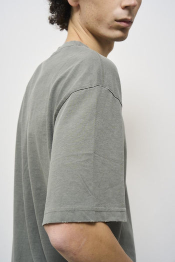 Men's sage green crew neck T-shirt - 5