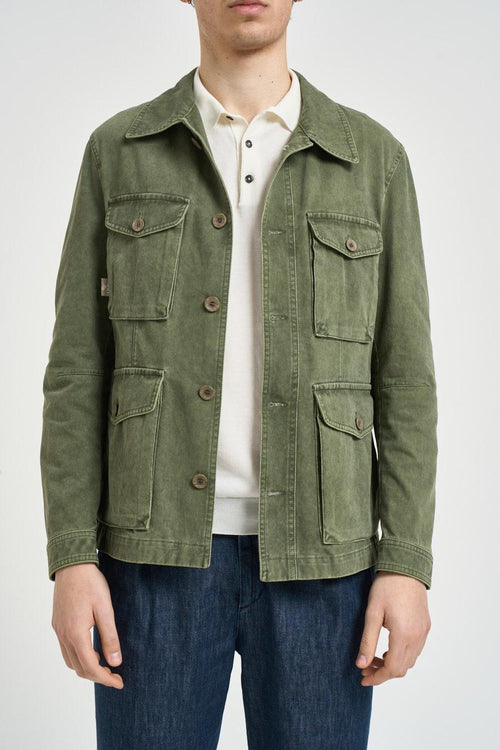 Giacca uomo in cotone verde - 2
