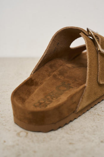 Women's brown suede sandal - 6