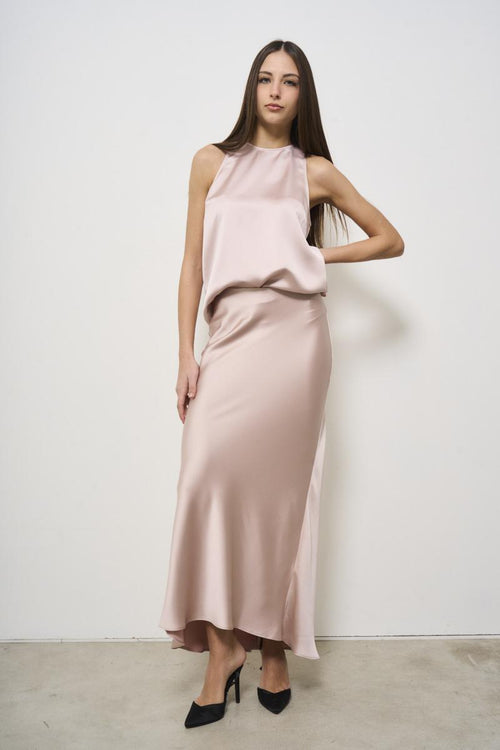 Top donna satinato rosa