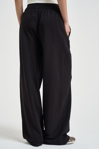Pantalone tuta donna gamba ampia nero<BR/> - 3