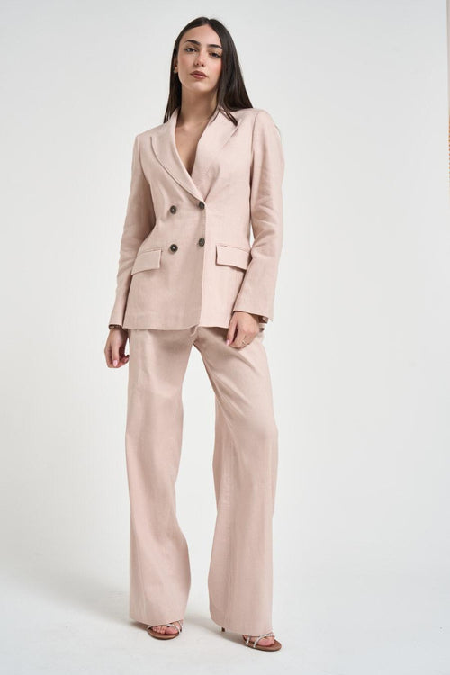 Giacca donna doppiopetto cipria