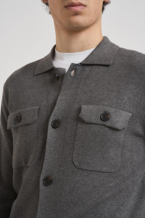 Cardigan in maglia uomo grigio - 2