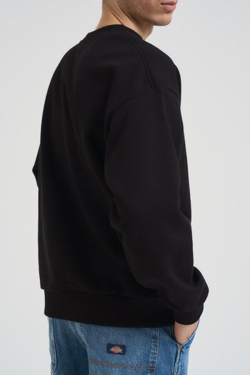 Felpa uomo girocollo con stampa nera - 3