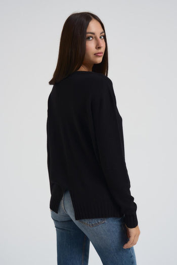 Maglia donna girocollo nera - 6