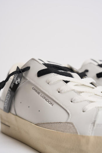 Sneakers uomo in pelle bianche e nere - 6