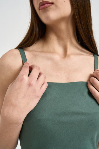 Abito donna midi verde - 3