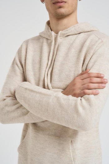 Felpa uomo in maglia beige - 3