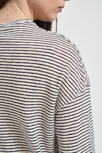 Maglia donna a righe blu - 5