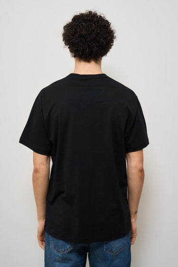 T-shirt uomo girocollo nera con logo - 4