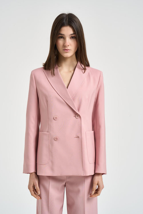 Blazer donna doppiopetto rosa - 2