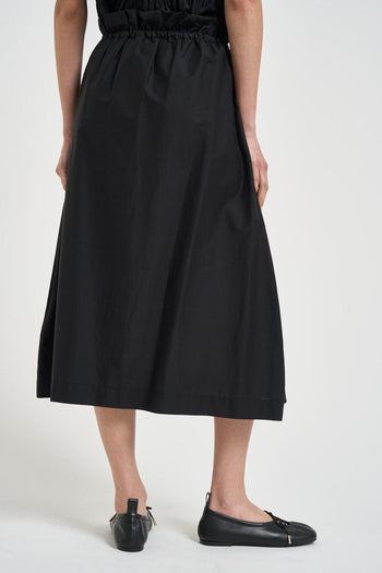 Gonna donna midi in cotone nera - 3