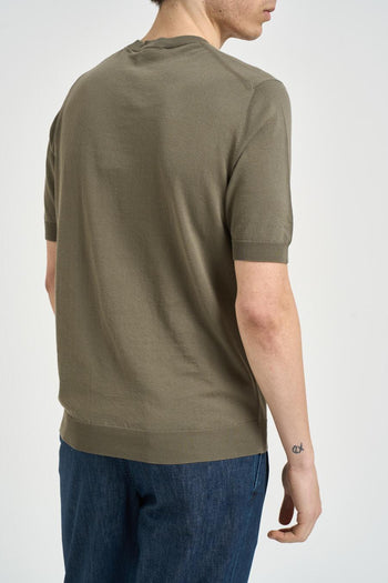 T-shirt uomo in maglia verde - 5