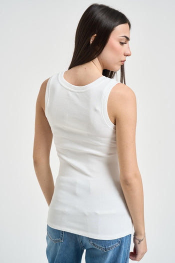 Top girocollo donna bianco - 3