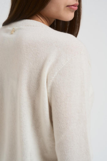 Maglia donna girocollo panna - 4