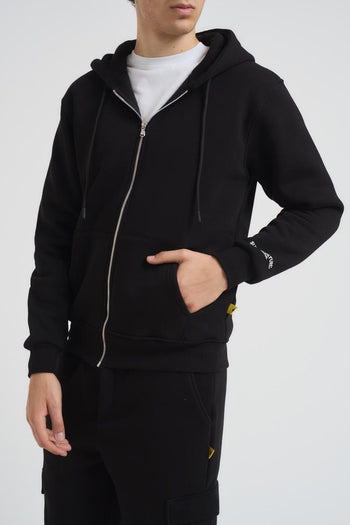 Felpa uomo con zip nera - 3