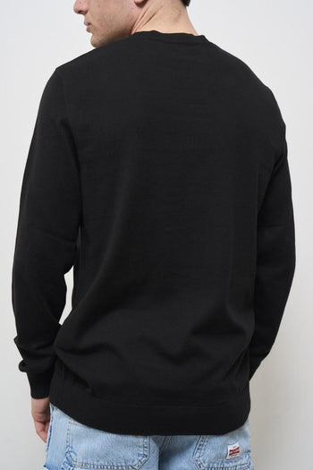 Men's black crew neck sweater - 6