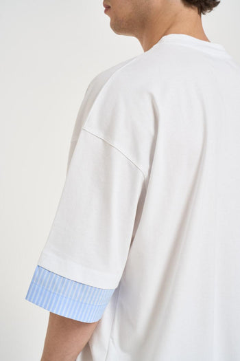 T-shirt uomo bianca e celeste - 5