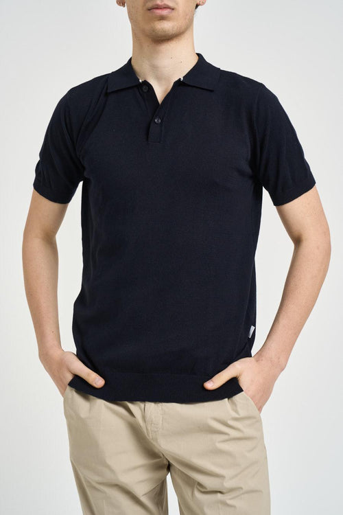 Polo uomo in maglia blu