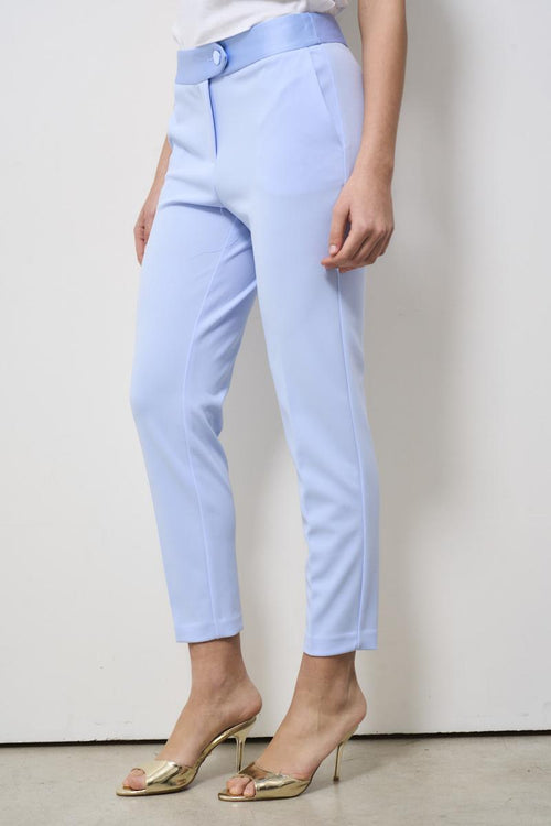 Pantalone donna skinny celeste - 2