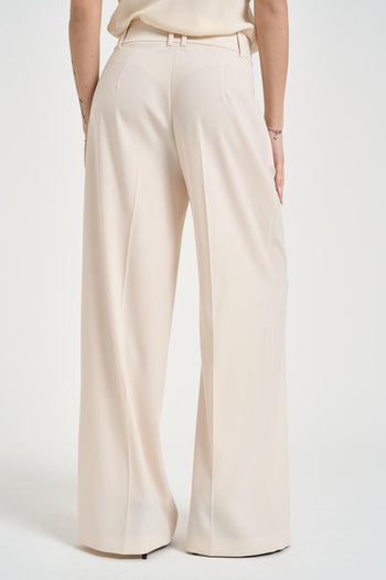 Pantalone donna a palazzo panna - 4