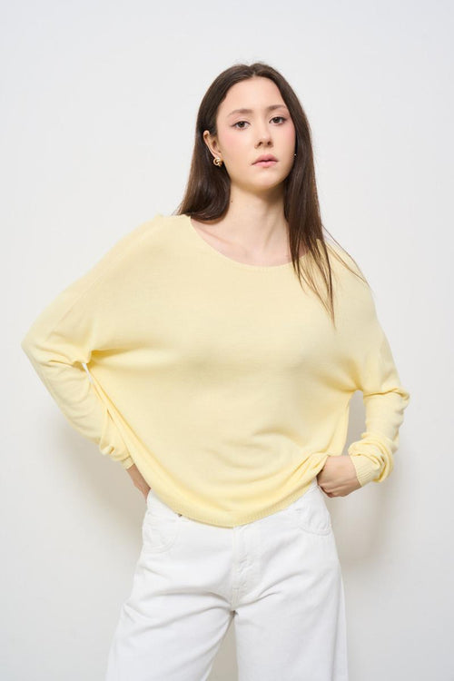 Maglia donna girocollo gialla