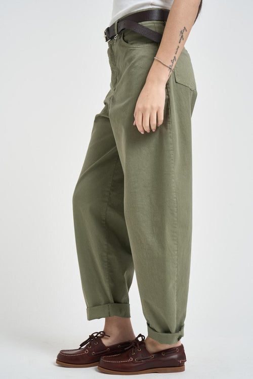 Pantalone donna balloon verde militare - 2