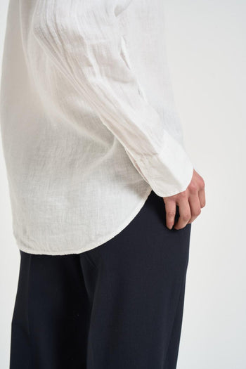 Camicia donna in lino bianca - 5