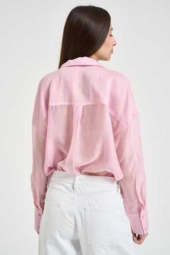 Camicia donna semitrasparente rosa - 3
