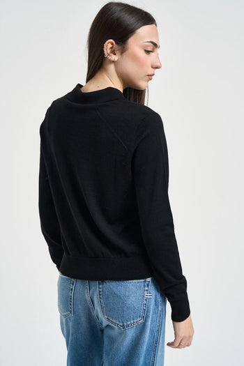 Polo donna manica lunga nera - 3