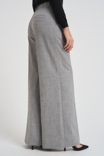 Pantalone donna a palazzo grigio chiaro - 4
