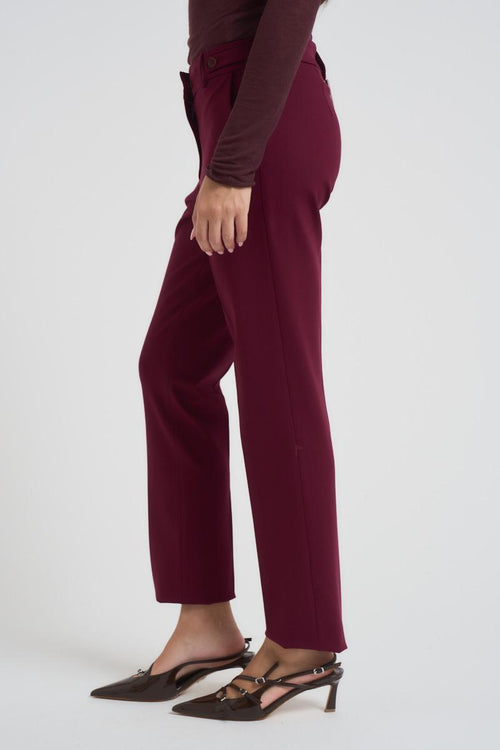Pantalone donna skinny bordeaux - 2