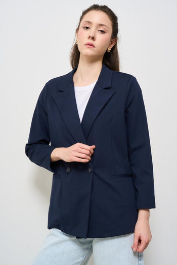 Giacca donna doppiopetto blu - 6