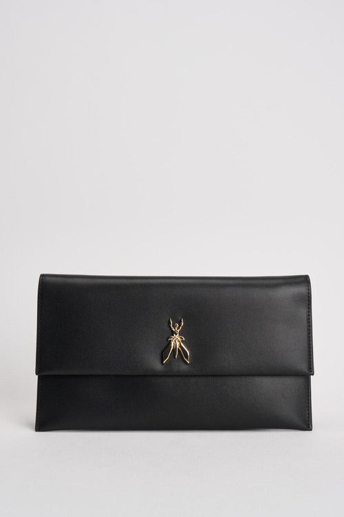Clutch donna in pelle nera