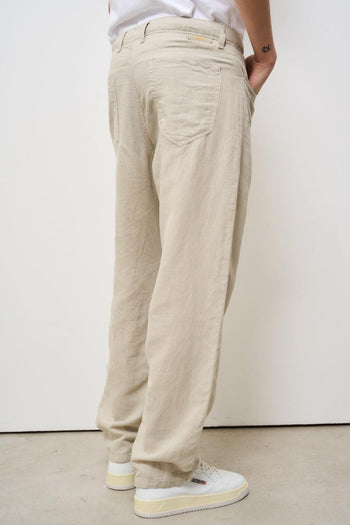 Jeans uomo in denim sabbia - 5
