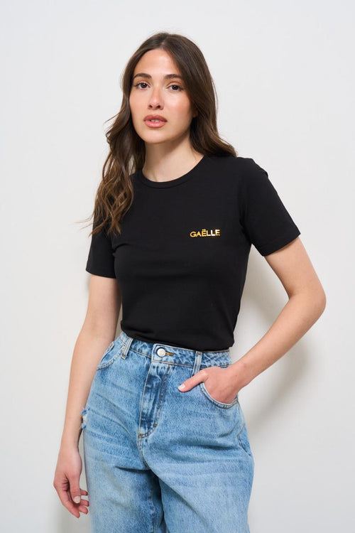 T-shirt donna girocollo nera