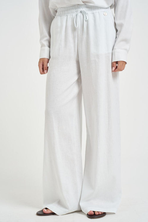 Pantalone donna fluido bianco - 1