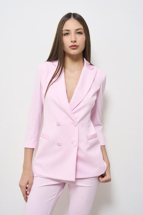 Giacca donna doppiopetto rosa - 2