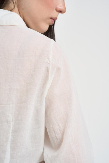 Camicia donna in cotone con fiocco latte - 5