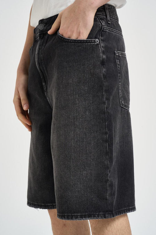 Bermuda uomo in denim nero - 2
