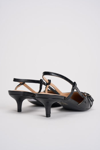 Slingback donna pitonate nere - 6