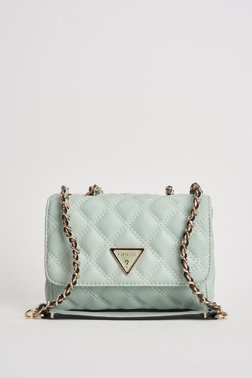 Borsa donna matelassé a tracolla verde acqua