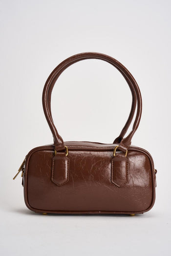 Borsa donna a spalla marrone - 7