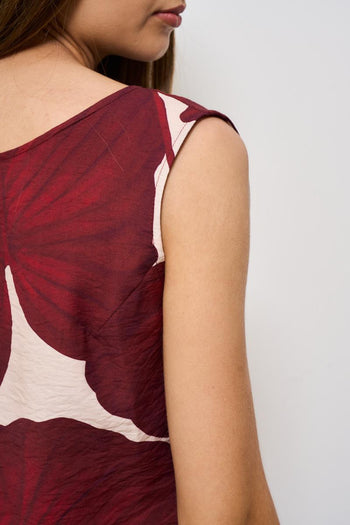 Top donna fantasia floreale bordeaux - 4