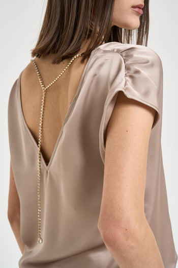 Blusa donna satinata rosa - 4