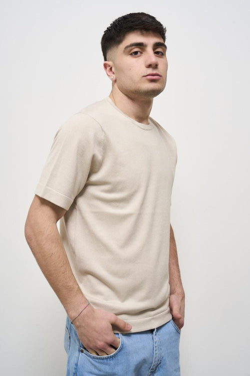 T-shirt uomo girocollo beige - 2