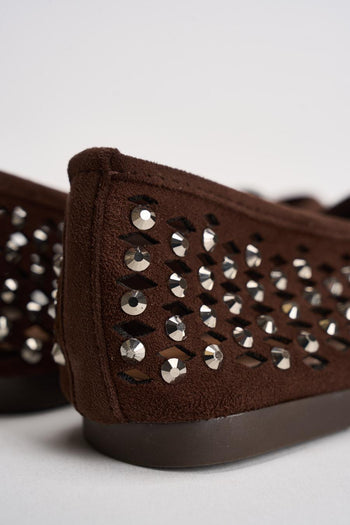 Ballerina donna con strass moro - 8