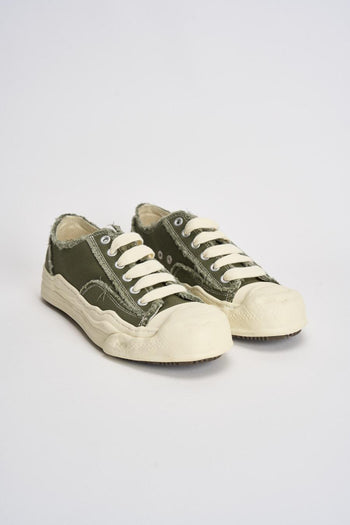 Sneakers uomo verde militare in canvas - 4