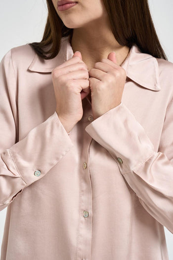 Camicia donna satinata cipria - 3